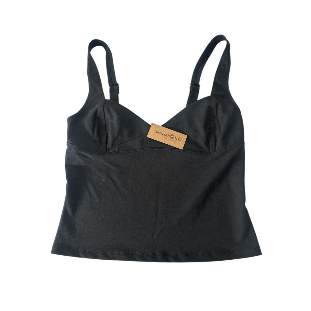 New NATURAL LIFE‎ Top Women's Small Black  Sleeveless Stretch Basic